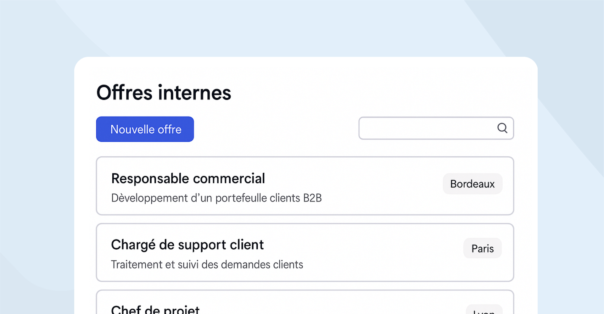 Diffuser offres emplois internes
