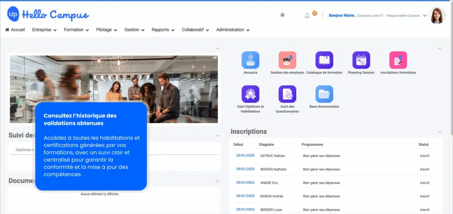 Consulter les certifications obtenues