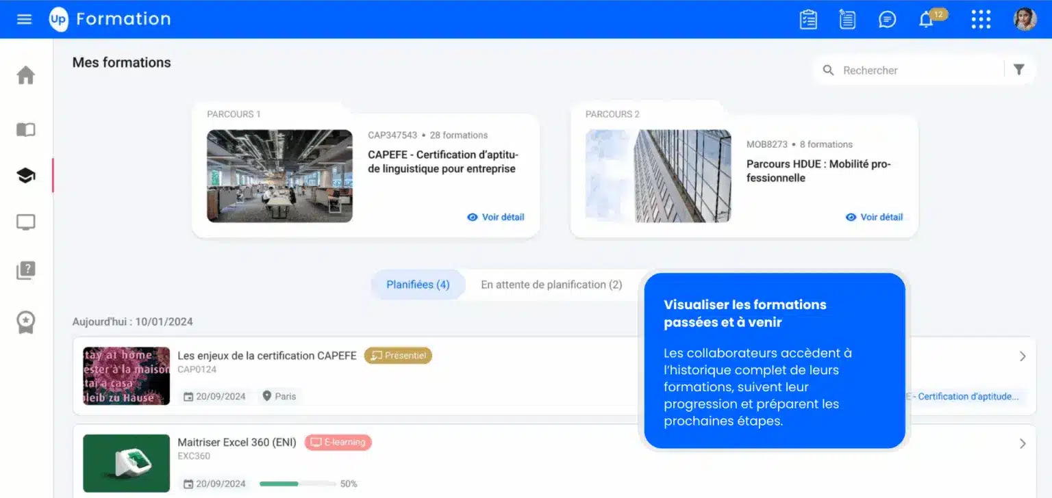 Historique des formations passées