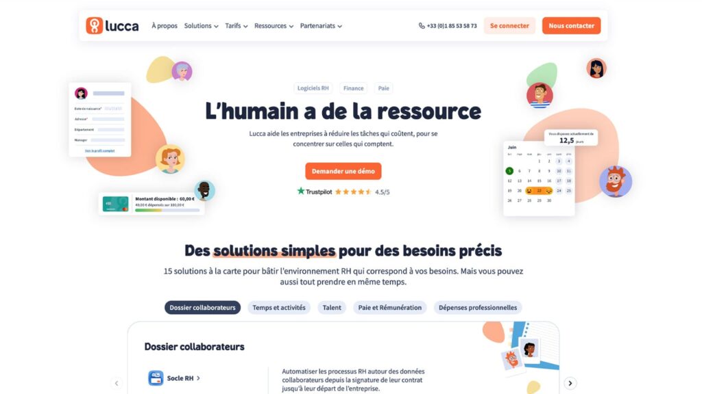 Lucca logiciel SIRH spécialisé par briques