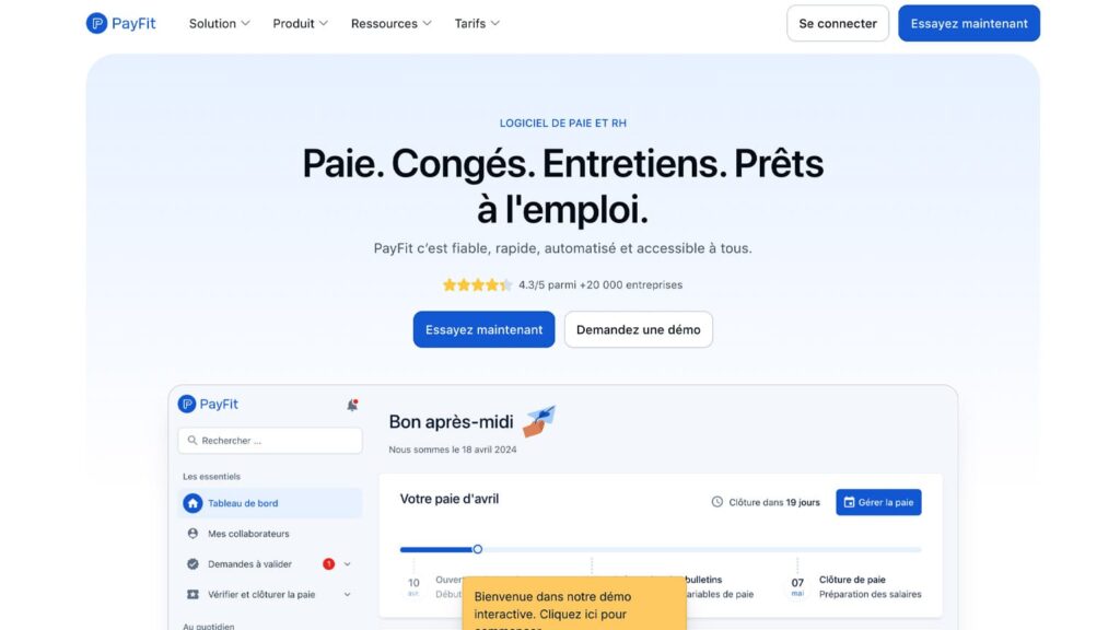 Payfit logiciel RH qui mise sur la paie